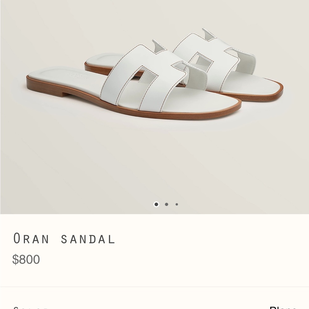 Hermes Oran Sandals White